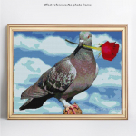 Teemantmaaling Loomade tuvi ja roosikivist teemanttikandid ristpistes 20X30CM