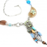 Les Tr&eacute;sors De Lily [E0700] &ndash; Disainer pikk kaelakee  Douchka  sinine sinine