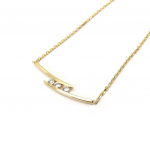 Altesse [F0189] - Collier Plaqu&eacute; Or 'C&acirc;lin' blanc dor&eacute; - 28x4 mm kuld