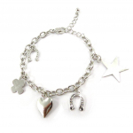 Les Tr&eacute;sors De Lily [J6343] - Bracelet cr&eacute;ateur 'Chor&eacute;graphie du Bonheur' argent&eacute; h&otilde;be