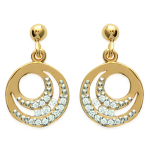 Les Tr&eacute;sors De Lily [J9409] - kullatud k&otilde;rvar&otilde;ngad  D&eacute;esse  valgest kullast - 17x11 mm kuld