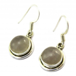 Les Tr&eacute;sors De Lily [P3769] - Boucles Argent 'Charmes' quartz rose - 10 mm Heleroosa