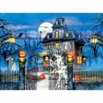 5D teemantmaal, &uuml;mmargune loss Halloweeni mosaiik, DIY teemanttikandid maastik ristpistes 20X30CM