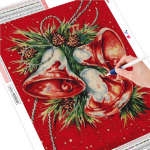 Teemantmaal T&auml;isruudukujuline j&otilde;ulukell Uus saabumine Teemanttikandid Multifilm Mosaiik Puhkusekingitus Kodukaunistus Full Round (20X30CM)