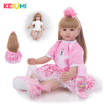 KEIUMI 24 tolli Reborn Baby Dolls K&auml;sitsi valmistatud riidest keha P&auml;ris printsessinukud M&auml;nguasi kingitus lapsele s&uuml;nnip&auml;evaks &uuml;llatus 24INCH