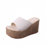 Moodsad, uued suvised naiste sandaalid, varbaga jalan&otilde;ud, naiste k&otilde;rge kontsaga platvormid, vabaaja kiilud Naistele k&otilde;rge kontsaga kingad 34 beež