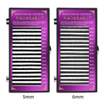 Individuaalne ripsmepikendus alumine ripsme NAGARAKU 5mm 6mm klassikaline individuaalne ripsmepikendus pehme loomulik 0.07C 5mm must