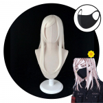 2tk Anime Tokyo Revengers Sanzu Haruchiyo Cosplay parukas, pikad valged kuumakindlad kiudjuuksed maskiga + tasuta parukam&uuml;tsike Halloweeni pidu Wig&Mask