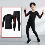 Poiste kompressioonsukkp&uuml;ksid Komplektid Jooksutreening Fitness Sport Hingav kiiresti kuivav pikkade varrukatega T-s&auml;rk 22 punane