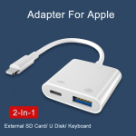 USB 3.0 to Lightning OTG adapter iPhone 14 13 12 11 Pro XS max XR iPadi tahvelarvuti SD-kaardi U-ketta v&auml;lkm&auml;luseadme andmemuunduriga iPhone 6 7 8 PLUS Otg