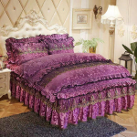 King-/queen-size/twin-suurus pitsvoodi seelik tekikate Padjap&uuml;&uuml;r Neljaosaline komplekt tihendav soe magamistuba Lihtne voodipesu Kvaliteetne s&uuml;gistalv Twin 4pcs