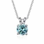 Bague Ringen Real D v&auml;rvi moissanite ripats kaelakee 100% 925 sterling h&otilde;be s&auml;delev kihlus pulmapeo peened ehted 1.0ct sinine