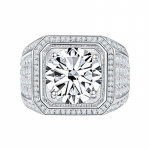BagueRingen Mehe S925 Sterling h&otilde;beehted Luksuslikud 1 kat D v&auml;rvi Moissanite teemans&otilde;rmus &Auml;rimehe suurus 6-13 lahtised s&otilde;rmused Resizable valge