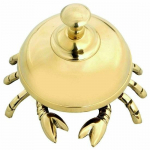 Antiikne messingist krabikell hotelli leti vastuv&otilde;tukell &Otilde;petajalaua kell