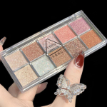 DIKALU 10 v&auml;rvi lauv&auml;rv Pearly Matte Earth Color lauv&auml;rvipalett Shiny Sequins lauv&auml;rv silmapigmendid kauakestev meik
