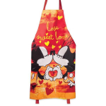 Disney [A2006] &ndash; oranž disainitud puuvillane p&otilde;ll  Mickey & Minnie  (armastan magusat armastust) - 88x60 cm oranž