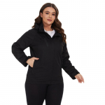 Naiste Trench-mantel v&ouml;&ouml;st kapuutsiga l&uuml;hike vabaaja vaba &uuml;hev&auml;rviline jope pikkade varrukatega tuulejope S must