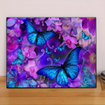 5D isetehtud teemantmaal Sinine liblikas ja lilleline ristpistes komplekt Teemanttikandid mosaiikkunst Pilt kividest kaunistus kingitus Full Round 20x30cm