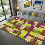 V&auml;rviline plokk-geomeetriline tr&uuml;kitud vaibavaip elutuppa magamistuppa suure pindalaga vaibad Tr&uuml;kitav p&otilde;randavaip salongimattide teipide jaoks 100cm x 150cm