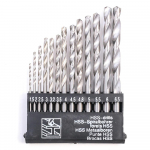 HSS-CO 13-osaline keerdpuurikomplekti karbis metallist puidust plastist puurimist&ouml;&ouml;riistad 30mm-120mm valge