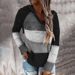 Naiste kerge v&auml;rvi plokk kapuutsiga kampsunid Pusad Pullover Pusad XXXL must