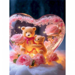 Teemantmaal 5D armastus V&auml;ike karu maastik t&auml;isruudukujuline teemanttikandid Mosaiik Lumememm N&auml;put&ouml;&ouml; Kodukaunistus Full Round 20x30CM