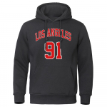 Los Angeles 91 Usa City Letter T&auml;navar&otilde;ivad Meeste T&auml;navahip-Hop r&otilde;ivad Vabaaja fliisist kapuutsid Oversize Crewneck Pullover Hoody S