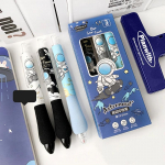 3 tk Simple Life Geelpliiatsite komplekt Pink Peach Astronaut Space Travel Pehme hoidmine 0,5 mm Kuulakas must v&auml;rviline tint