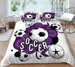 3D jalgpalli voodipesukomplekt valge taustaga jalgpalli tekikattega padjap&uuml;&uuml;r, 2 v&otilde;i 3 osa, magamistoa kaunistus poiste ja meeste jalgpallif&auml;nnidele Baby 100x135cm