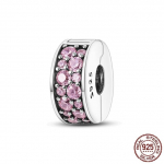 Uus saabumise klamber Safey keti stopper amuletid 925 sterling h&otilde;be Cz s&uuml;dameklambriga helmestega v&otilde;lu sobivad k&auml;ev&otilde;ru ehted