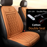 12-24v soojendusega autoistme kate 30' kiire autoistmesoojenduse riie/flanellist soojendusega autoistme kaitse 25W istmesoojenduse kate auto 2PCS Orange Cloth
