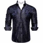 Dibangu Silk meeste s&auml;rgid pikkade varrukatega Slim Fit s&auml;rk Meestele Lilla Paisley pluus &Uuml;ler&otilde;ivad XXXL tumesinine v&auml;rv