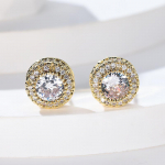 Klassikaline h&otilde;bedane &uuml;mmargune k&otilde;rvar&otilde;ngas Luksuslik kullav&auml;rvi valge kuubiktsirkooniumoksiid Hip Hop pulmak&otilde;rvar&otilde;ngad naistele ehted