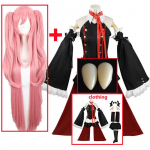 Seraph Of The End Krul Tepes Cosplay kost&uuml;&uuml;mivorm Anime Owari no Seraph Witch Vampire Halloweeni riided naistele L-(Suit+Wig)