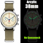 RED STAR 38mm 40mm Seagull 1963 Kronograaf 21 Zuan ST1901 Mehhanism Kaelakujuline Mehaaniline Kell Mehele Safiir Veekindel Kellad Brown Leather Strap