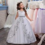 Printsesskleit Litritega varrukateta kleit, pikk saatejuht Tutu printsessi kleit 170cm valge