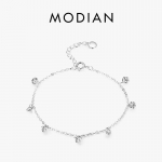 Modian 925 h&otilde;bedane k&uuml;mne s&uuml;damega l&auml;bipaistev CZ mood kett k&auml;ev&otilde;ru naistele t&uuml;drukutele pulmapeened h&otilde;beehted h&otilde;be