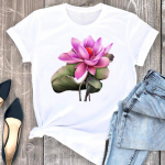 (Aasia suurus) T-s&auml;rgid Naiste T-s&auml;rk Naine Plant Beach Trend Armsad naiste l&uuml;hikeste varrukatega r&otilde;ivad Tr&uuml;kitud Mood Graafilised T-s&auml;rgid S