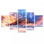 Seinakunst L&otilde;uendimaalid Dekoratsioon HD kaasaegsed v&auml;ljatr&uuml;kid 5 t&uuml;kki m&auml;gi ja valge pilv Abstraktsed maastikupildid Modulaarne plakat ilma raamita 20x35cm*2 20x45cm*2 20x55cm*1