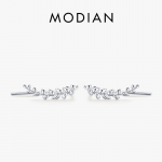 Modian Lucky Tree of Life Long k&otilde;rvaklapid 925 Sterling H&otilde;bedast Lehed Armsad N&otilde;elk&otilde;rvar&otilde;ngad Naistele Pulmaehted h&otilde;be