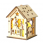 J&otilde;ulud LED-puidust majakaunistused Keskkonnas&otilde;bralikud helendavad minisuurused Isikup&auml;rastage puu ripats One Size C