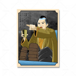 Naljakas mees naerab terviseks, osutab meemidest inspireeritud plakat, l&otilde;uend maalib meest joob teed Sein Pilt Jaapani kodukaunistus 21x30cm No Frame