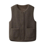 S&uuml;gistalvine naiste lambavillane l&uuml;hike mantel Vintage soe varrukateta puuvillane v&auml;lir&otilde;ivas Naiste vabaaja suur vest 3XL kohv