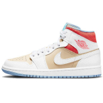 Air Jordan 1 Mid SE Sesame Naiste tossud Pruun Valge Flash-Crimson CZ0774-200 36