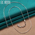 Ruuduline kett kaelakee kingitus 925 Sterling h&otilde;be klassikaline ehe 50cm