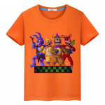 FNAF suvine 100% puuvillane Kawaii T-s&auml;rk Casual poiste anime T-s&auml;rgid y2k &uuml;hes t&uuml;kis Bear Rabbit Game Print L&uuml;hikesed topid lasteriided t&uuml;drukud 100 oranž