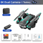 Uus mini-droon-GPS-droon-professionaalne HD-kaamera aerofotograafia takistuste v&auml;ltimise drooniga kokkupandav nelja rootoriga helikopteri kaugus Dual Camera-1*Battery