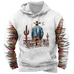 Western Cowboy Print meeste kapuuts S&uuml;gis suur kapuutsiga dressipluus Ameerika vintage t&auml;navar&otilde;ivad igap&auml;evane vabaaja meeste riided Topid 4XL