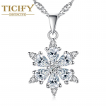 Lucky Snowflake Fashion Temperament kaelakee valge