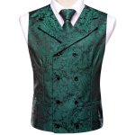 Meeste Siidist Viktoriaanlik Vest Paisley Vest Lips R&auml;tik S&otilde;rmen&ouml;&ouml;bid Komplekt Pulmadeks 3XL